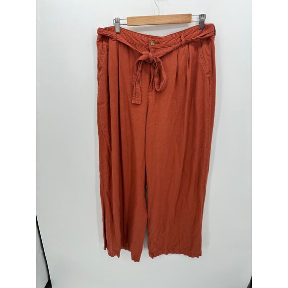 Ana A New Approach Womens Wide Leg Linen Blend Pants Size 16 High Waisted Boho - Picture 1 of 9